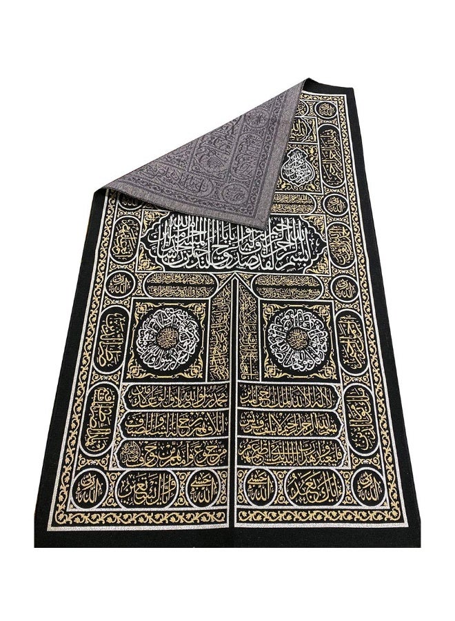 Modefa Islamic Turkish Home Wall Decor Kaba Door Quran Tapestry Black Silver Gold (Tapestry Only) - Image 2